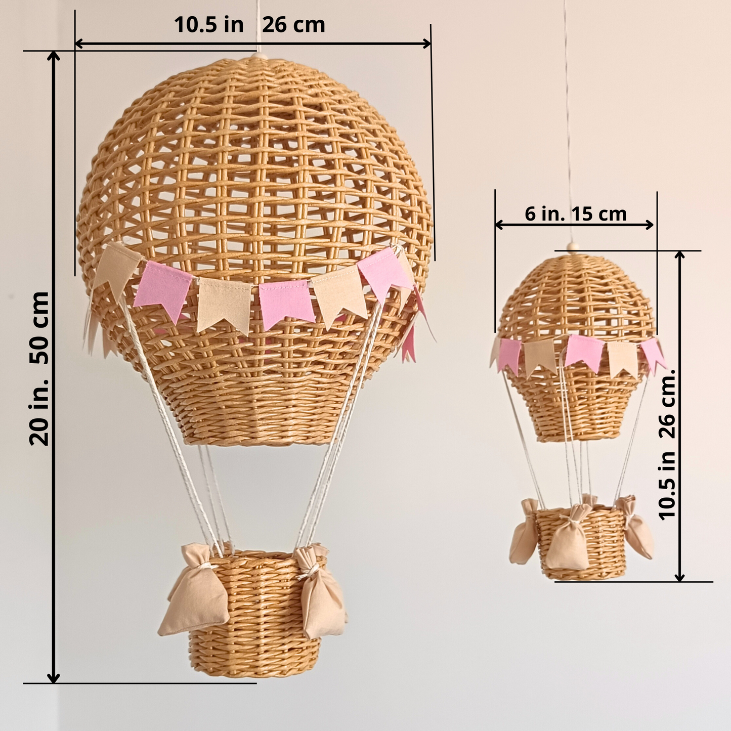estaw 2 dekoracyjnych balonów  – naturalne ozdoby do pokoju dziecka